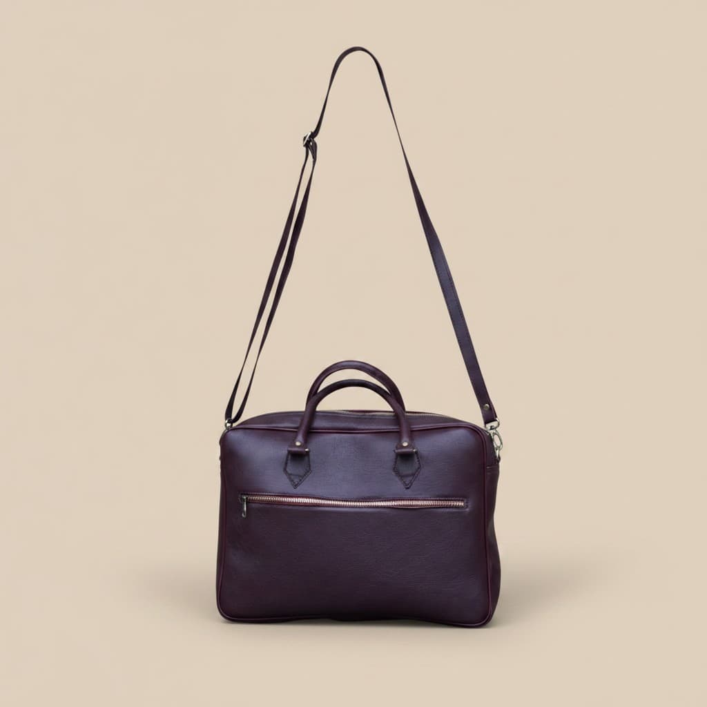 Maroon Classic Leather Briefcase