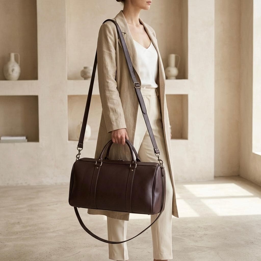 Rustic Charm Cowhide Barrel Bag