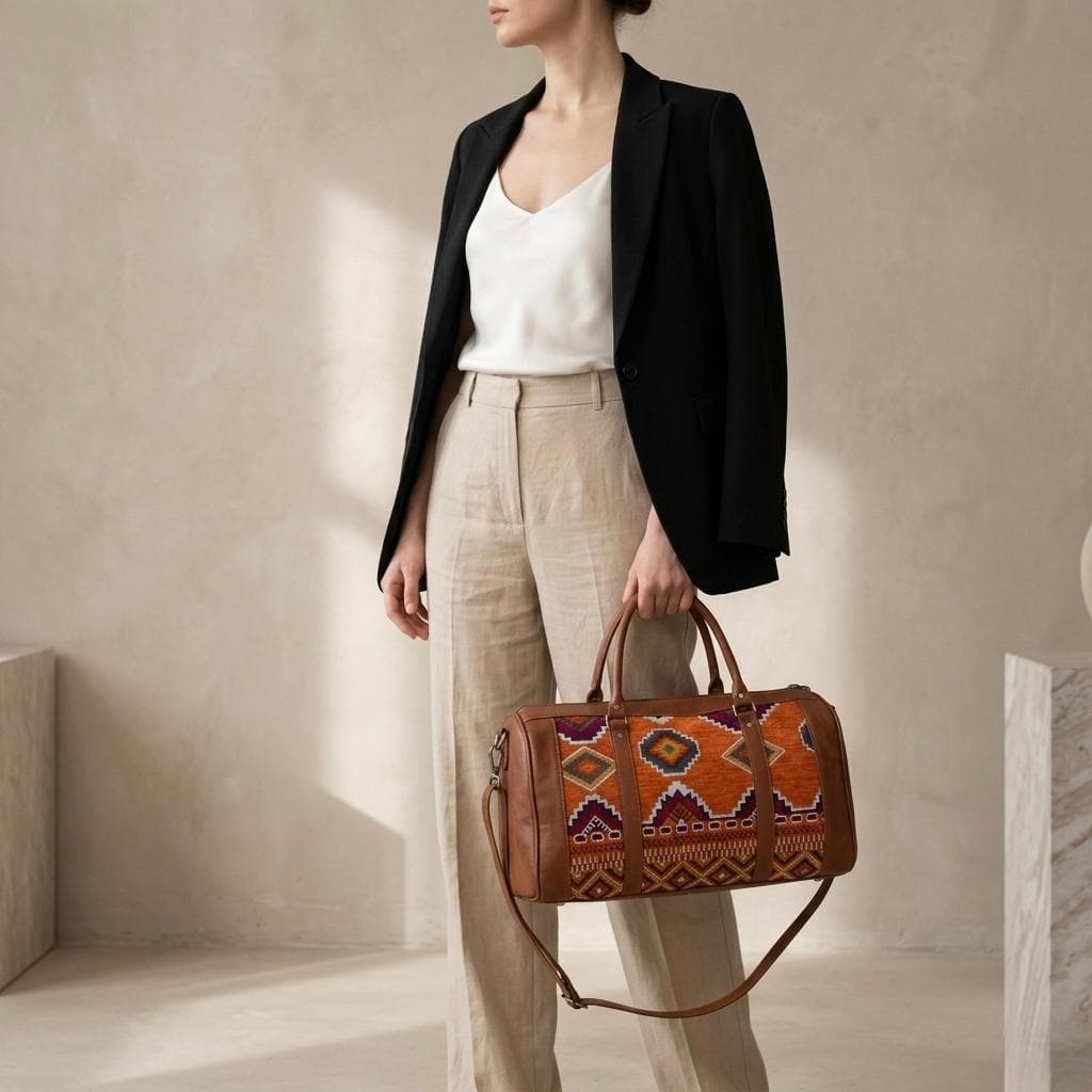 Tribal Fire Multi-Color Barrel Bag