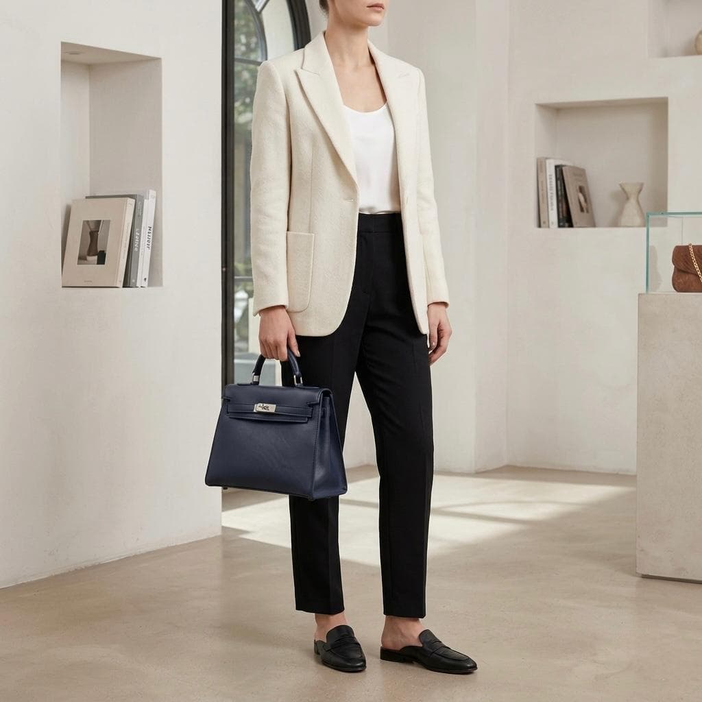 Midnight Navy Classic Handbag