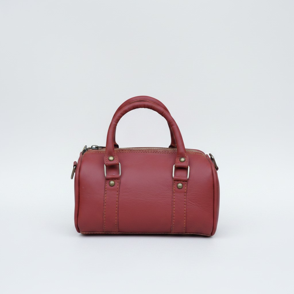 Crimson Sunset Patterned Barrel Bag